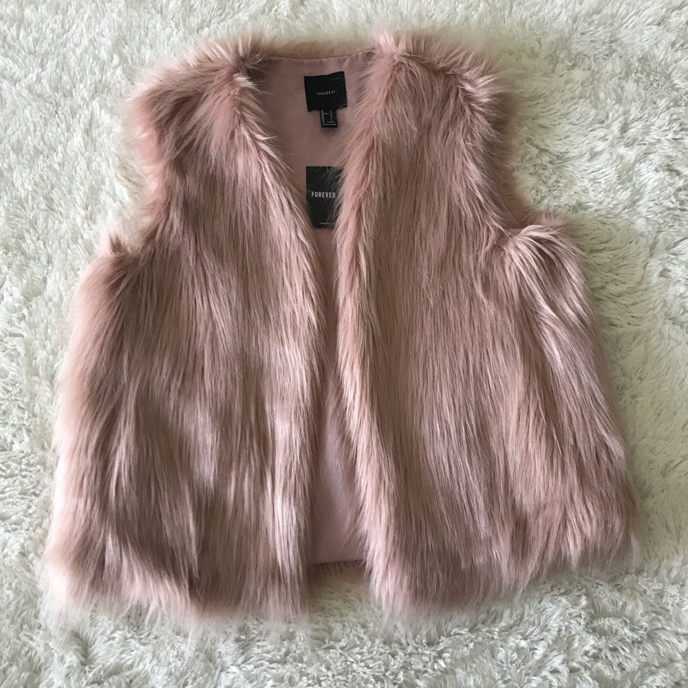 Pink Furry Vest- Brand New!